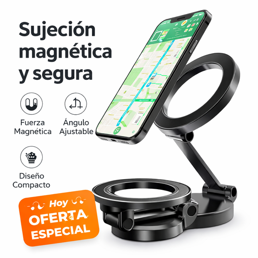 Soporte Magnético 3 en 1: Tu celular siempre firme, visible y a la mano mientras conduces