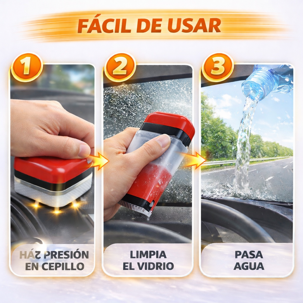 Cepillo Limpiador de Vidrios para Carro | Limpieza Profunda por Dentro y por Fuera OIL FILM