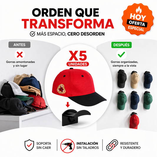 Organizador de Gorras y Accesorios x5 – Ahorra Espacio y Mantén Todo en Orden