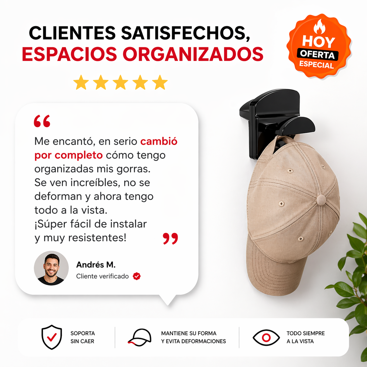 Organizador de Gorras y Accesorios x5 – Ahorra Espacio y Mantén Todo en Orden