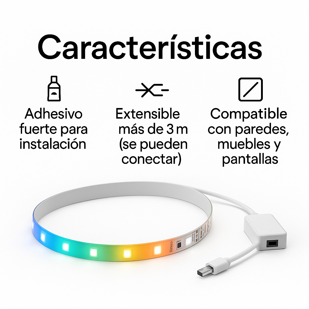 Cinta LED Ultimate®: Transforma tu espacio al instante, luz inteligente ambiente espectacular