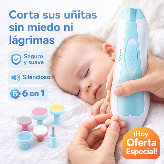 Lima Eléctrica para Bebé 6 en 1: Uñitas Seguras Sin Miedo ni Lágrimas
