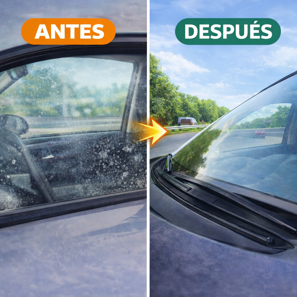Cepillo Limpiador de Vidrios para Carro | Limpieza Profunda por Dentro y por Fuera OIL FILM