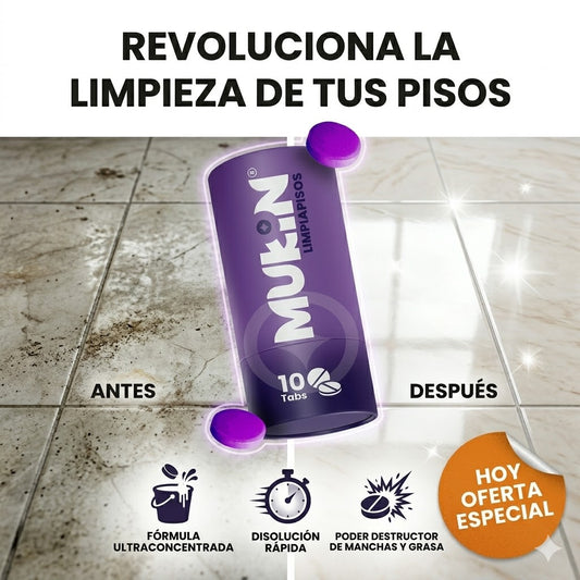 Deja tus pisos impecables en minutos sin complicarte con mil productos - Mukin Limpia Pisos