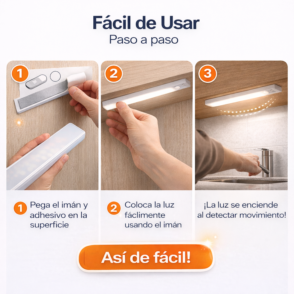 Luz LED Inteligente con Sensor de Movimiento – Ilumina Tu Hogar Sin Cables Ni Instalaciones