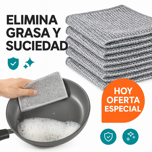 Pack de Paños Metálicos Multiusos – Limpieza Profunda sin Esfuerzo