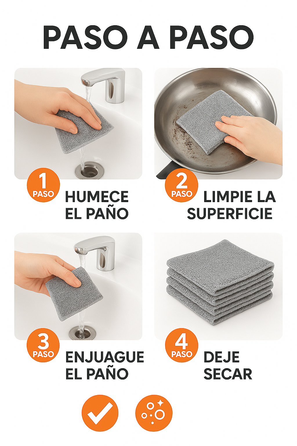 Pack de Paños Metálicos Multiusos – Limpieza Profunda sin Esfuerzo