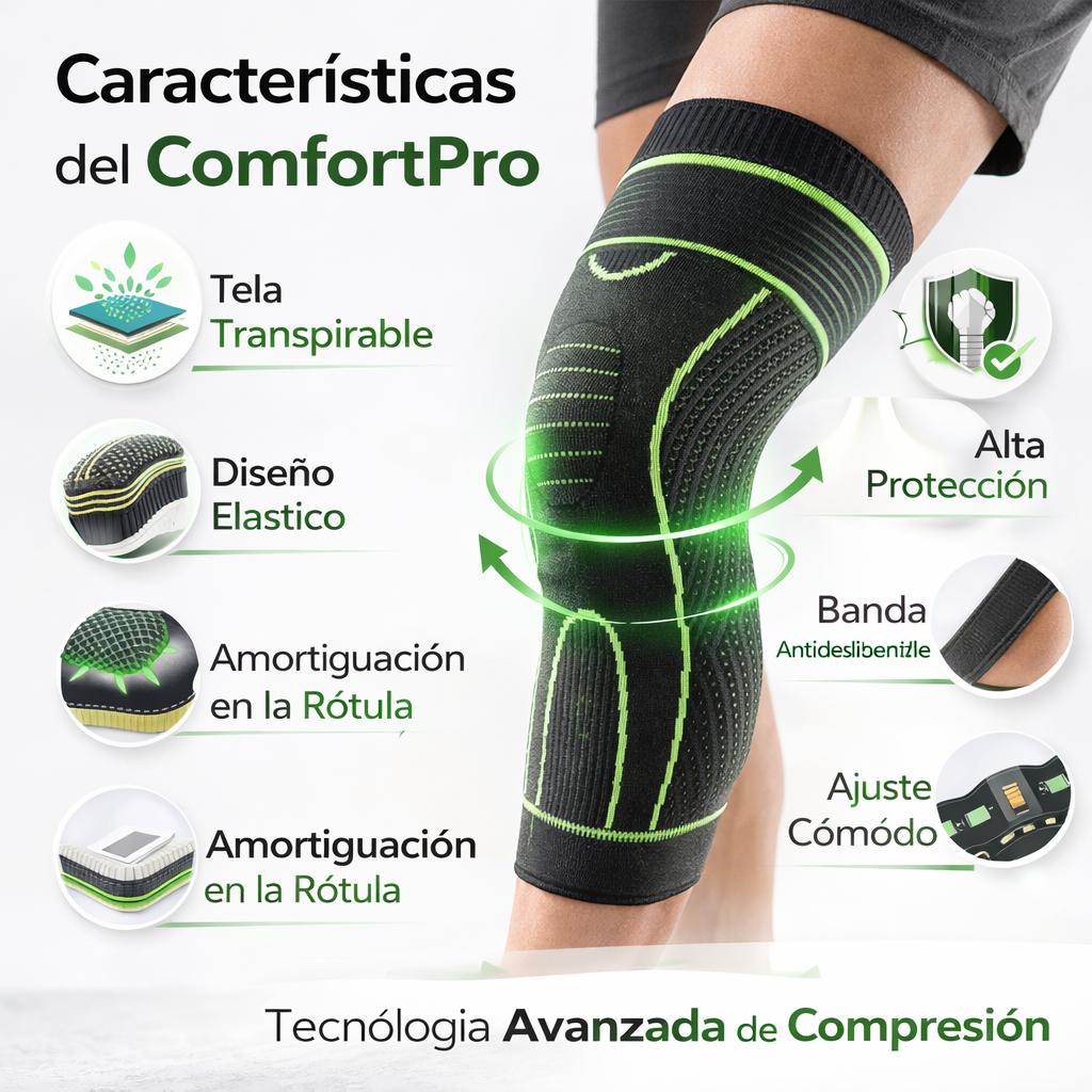 Rodillera ComfortPro™ – Soporte y Alivio para tus Rodillas Desde el Primer Uso