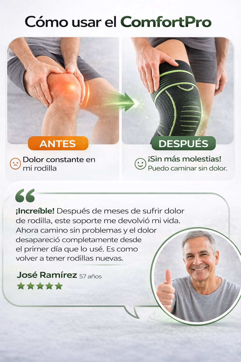 Rodillera ComfortPro™ – Soporte y Alivio para tus Rodillas Desde el Primer Uso