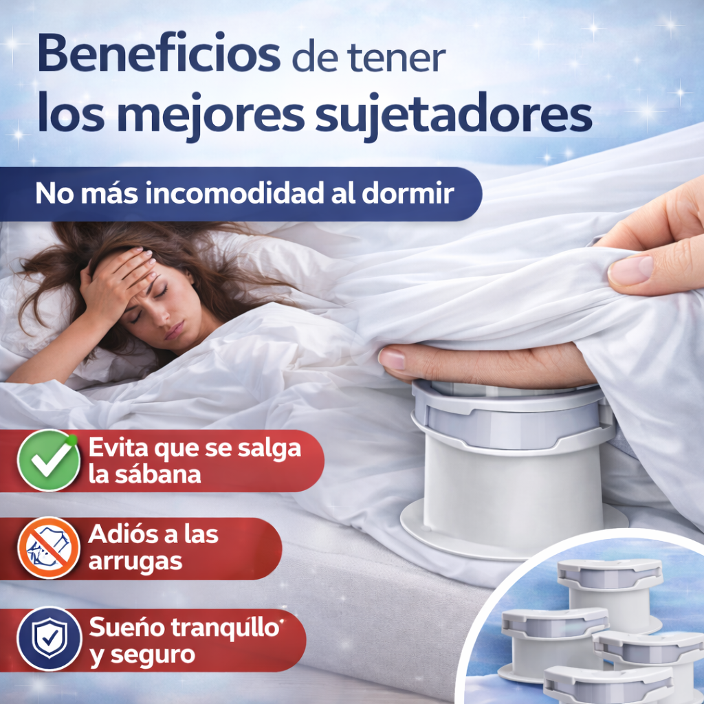 Sujetador de Sábanas Ajustable x 4 unidades – Cama Siempre Firme y Sin Arrugas