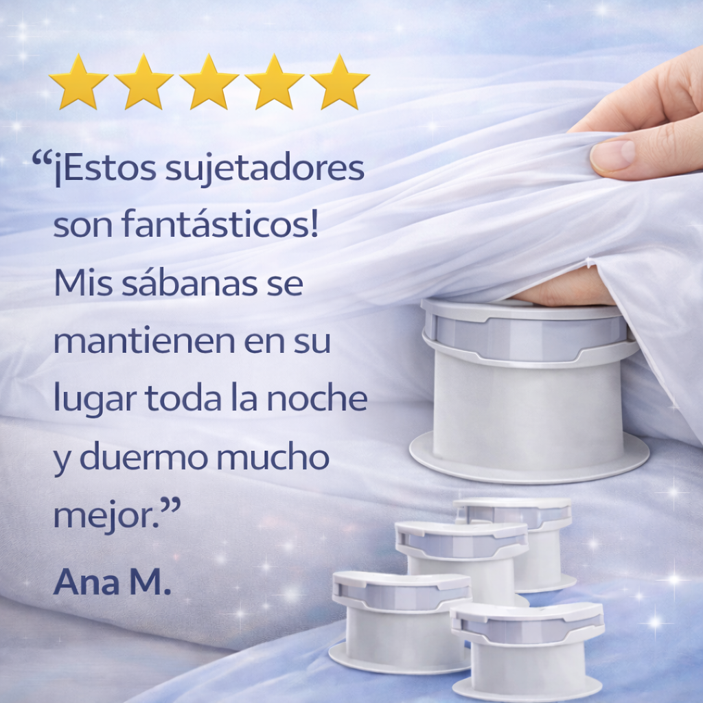 Sujetador de Sábanas Ajustable x 4 unidades – Cama Siempre Firme y Sin Arrugas