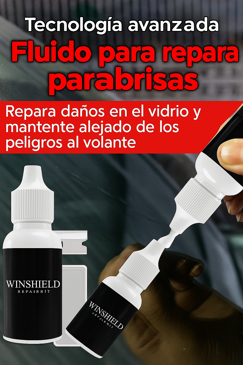 CristalFix: Repara grietas y astillas de tus vidrios en minutos, sin salir de casa! Incluye Aplicador GRATIS