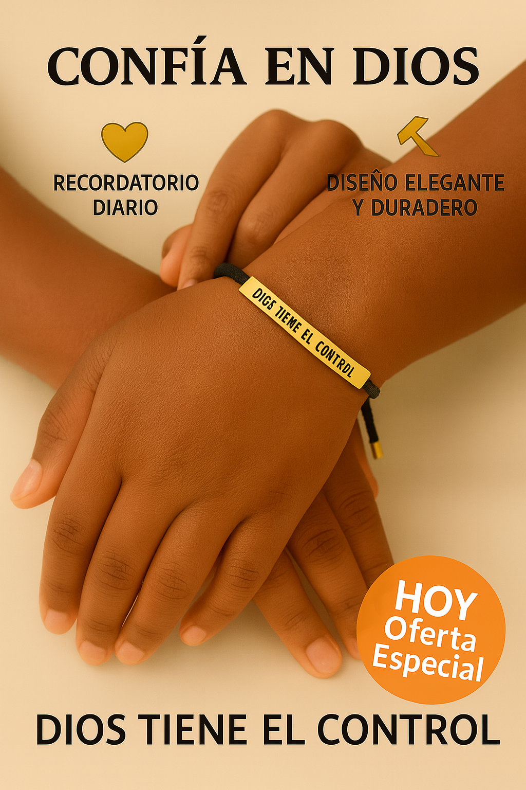 ✨ Pulsera “Dios Tiene el Control”: Lleva calma, fe y protección todos los días