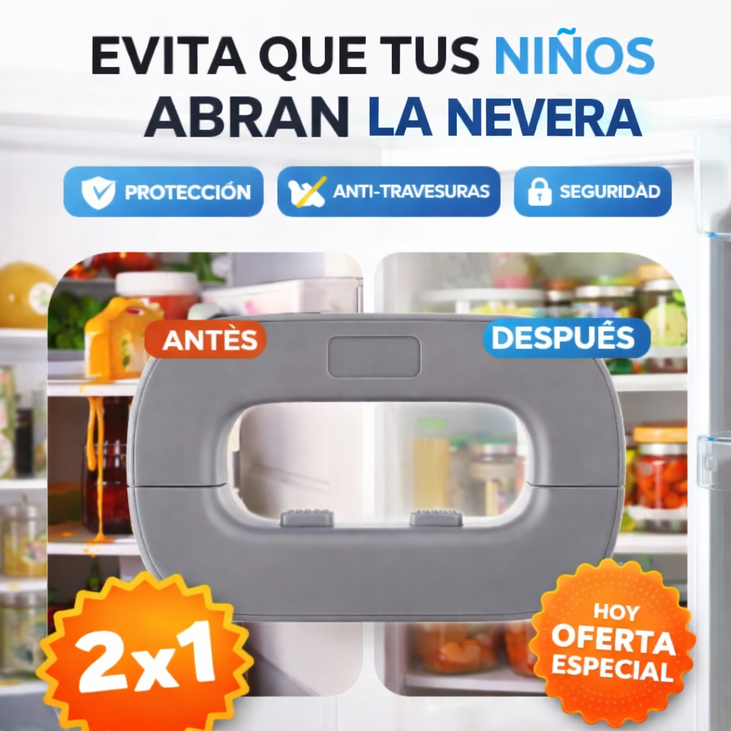 Controla el acceso a tu nevera sin estrés – Seguro inteligente para niños- HOY 2x1