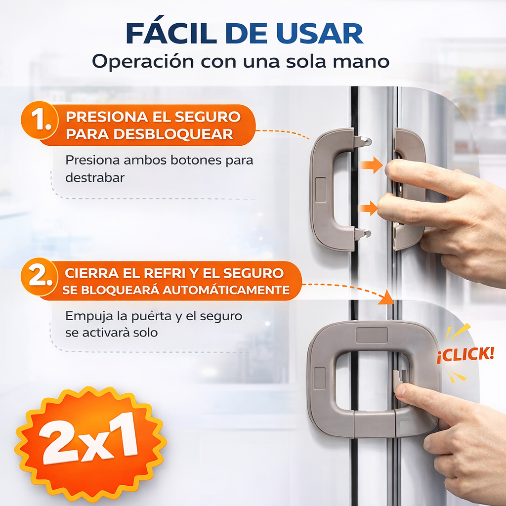 Controla el acceso a tu nevera sin estrés – Seguro inteligente para niños- HOY 2x1