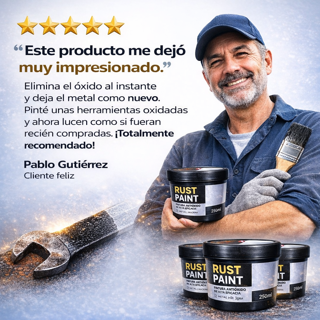 RUST PAINT – Elimina el Óxido en Minutos y Protege tus Superficies por Más Tiempo - HOY paga 1 y LLEVA 2!