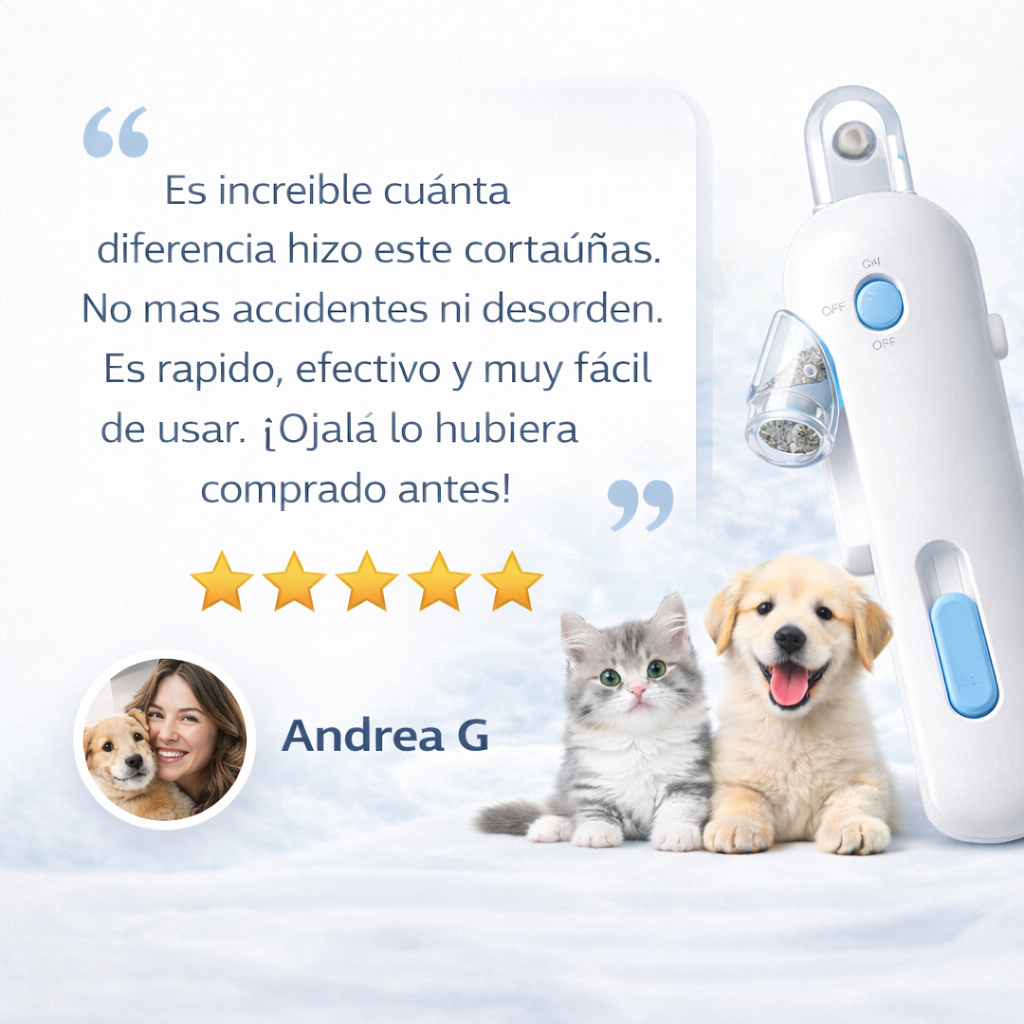 Cortaúñas Profesional para Mascotas con Protector de Seguridad – Precisión y Tranquilidad en Casa